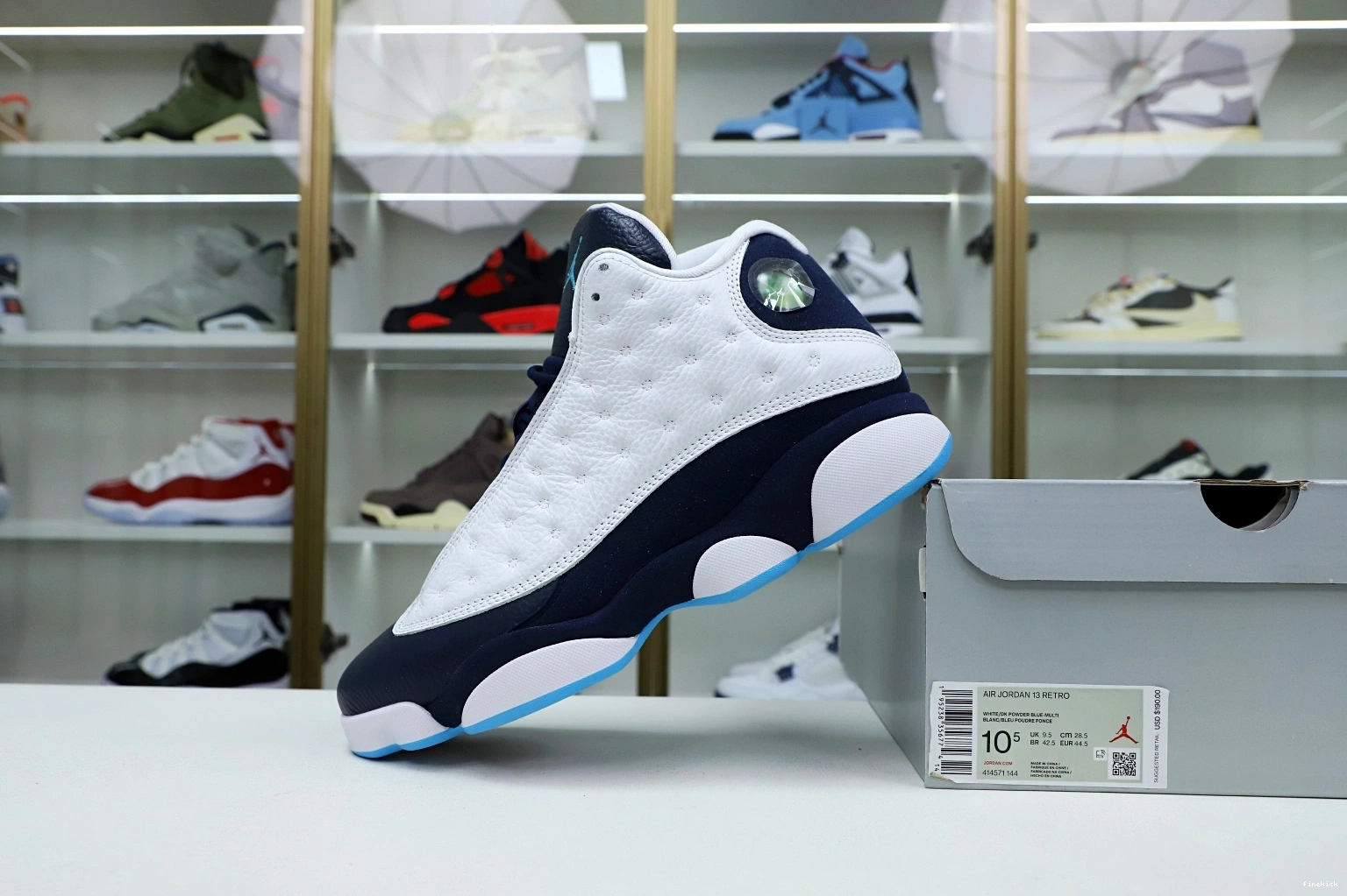 WHITE 13 OBSIDIAN AIR BLUE POWDER 414571-144 JORDAN RETRO 0313